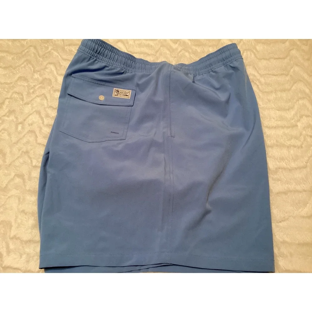 Polo Ralph Lauren Mens Swim Trunks 4XB Blue Stretch Recycled Harbor Island Blue - Picture 8 of 8